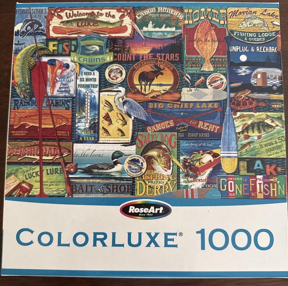 RoseArt Puzzle Signs at The Lake 1000 Pieces Kate Ward Complete
